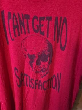 Hot Topic Graphic Skull Tee - Red with Black Print